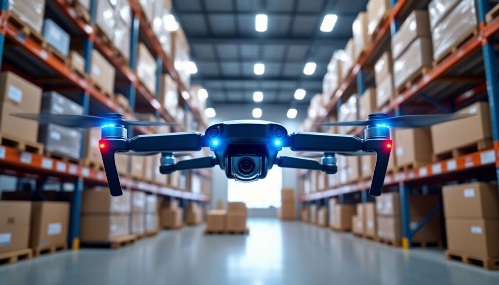 découvrez comment le drone professionnel révolutionne la gestion des inventaires logistiques dans les grands entrepôts en apportant rapidité, précision et efficacité.